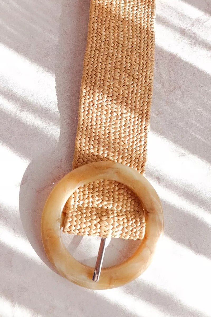 Jute Belt Round Buckle