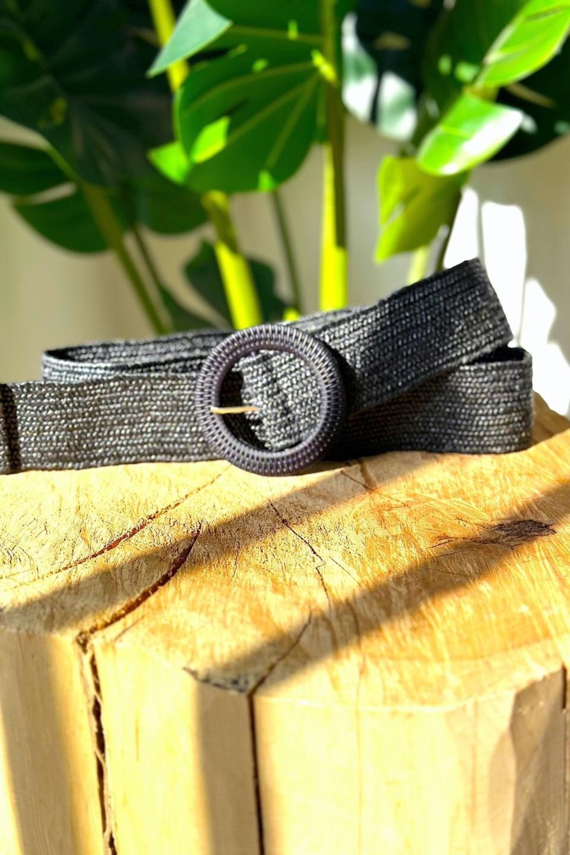 Jute Belt Round Buckle