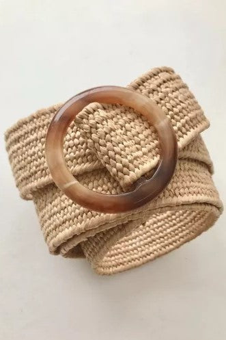 Jute Belt Round Buckle