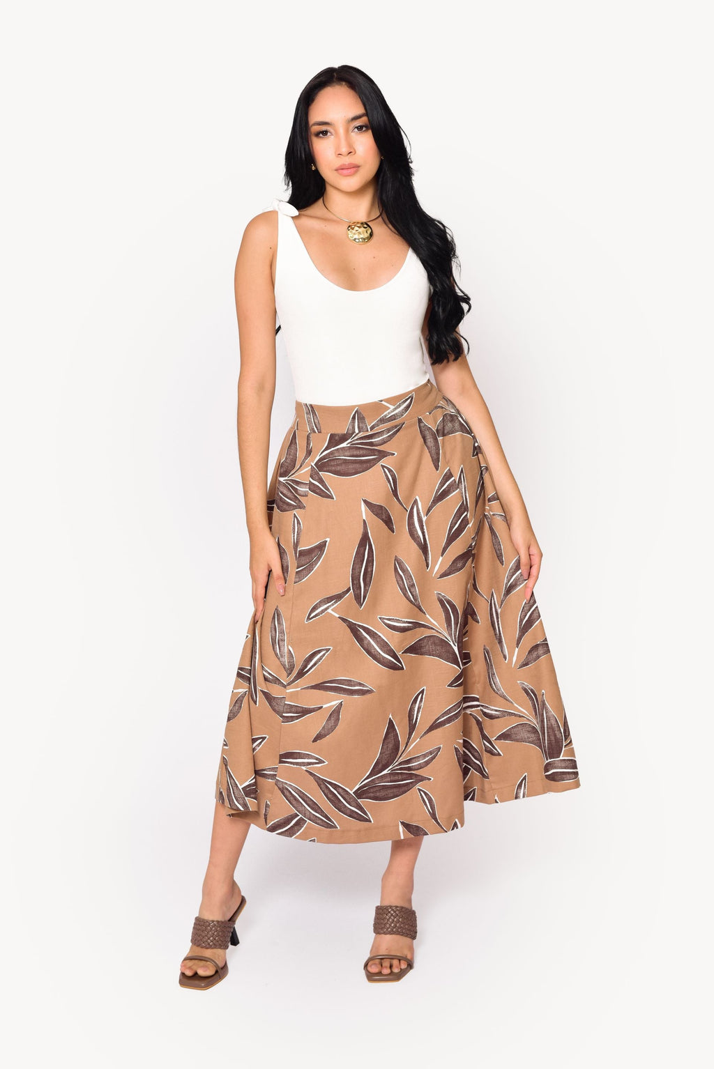 Sofía Printed Linen Skirt